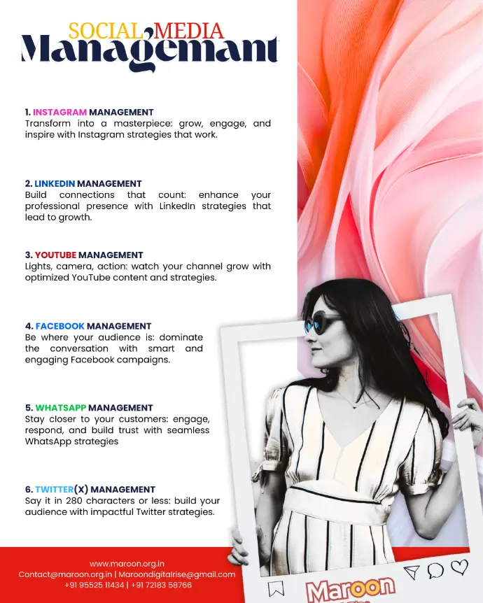 Social media marketing management Maroon digital rice