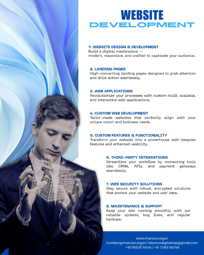 Website development Maroon digital rise