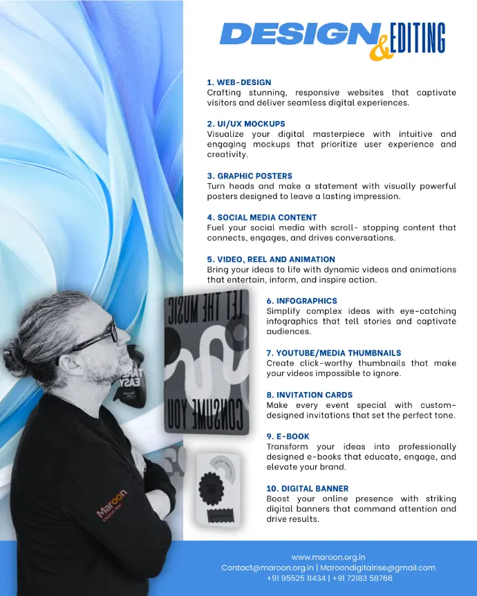 Design and editing Maroon digital rise